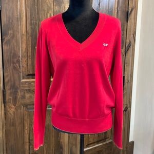 Vineyard Vines red v neck sweater